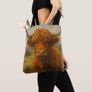 Highland Koe Cross Body Tas (voor en achter Uitzic