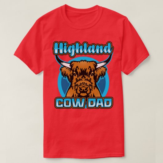 Highland Koe Dad T-shirt (Design voorkant)