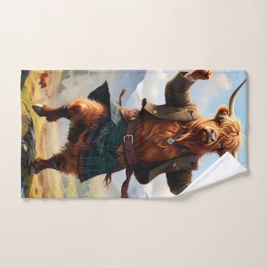 Highland Koe danst de Highland Fling, Bad Handdoek (Handdoek)