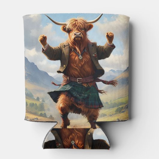 Highland Koe danst de Highland Fling, Blikjeskoeler (Achterkant)