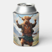 Highland Koe danst de Highland Fling, Blikjeskoeler (Blikje Achterkant)