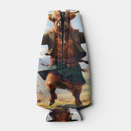 Highland Koe danst de Highland Fling, Flesjeskoeler (Achterkant)