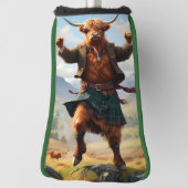 Highland Koe danst de Highland Fling, Golfheadcover (Draai 90)