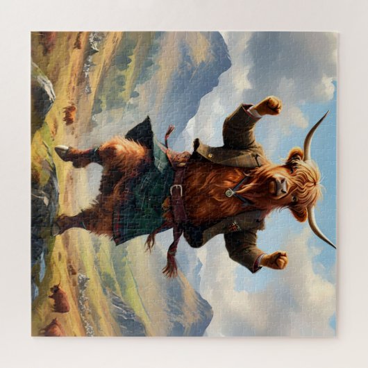 Highland Koe danst de Highland Fling, Legpuzzel (Horizontaal)
