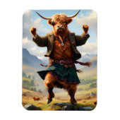 Highland Koe danst de Highland Fling, Magneet (Verticaal)