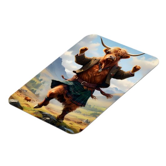 Highland Koe danst de Highland Fling, Magneet (Linkerzijde)