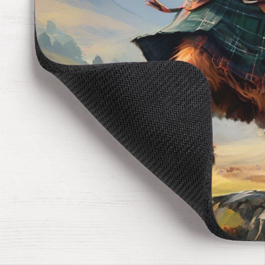 Highland Koe danst de Highland Fling, Muismat (Hoek)