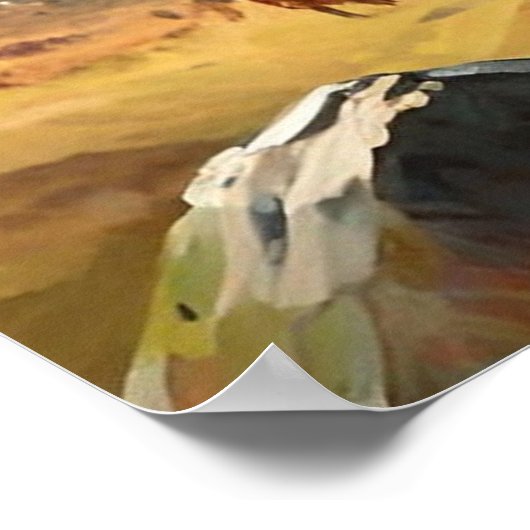 Highland Koe danst de Highland Fling, Poster (Hoek)