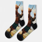 Highland Koe danst de Highland Fling, Sokken (Links)