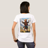 Highland Koe danst de Highland Fling, T-shirt (Achterkant volledig)