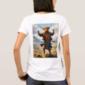 Highland Koe danst de Highland Fling, T-shirt (Achterkant)