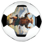 Highland Koe danst de Highland Fling, Voetbal (Gedraaid)