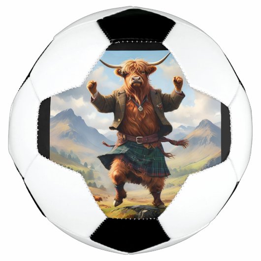 Highland Koe danst de Highland Fling, Voetbal (Voorkant)