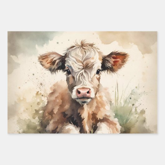 Highland Koe  decoupage Inpakpapier Vel (Voorkant 3)