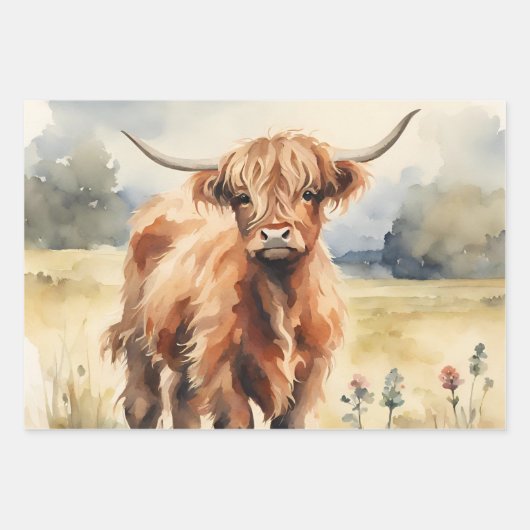 Highland Koe  decoupage Inpakpapier Vel (Voorkant 2)