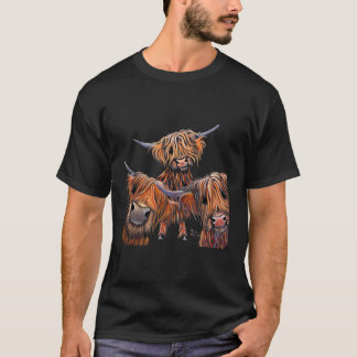 Highland Koe Dierenprint The B Beans van Shirley M T-shirt