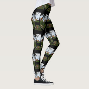 Highland Koe Dimensional Art, zwart Leggings