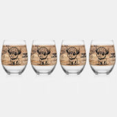 Highland Koe - Drink tot de Koeien thuiskomen Wijnglas Zonder Voet (Voorkant)