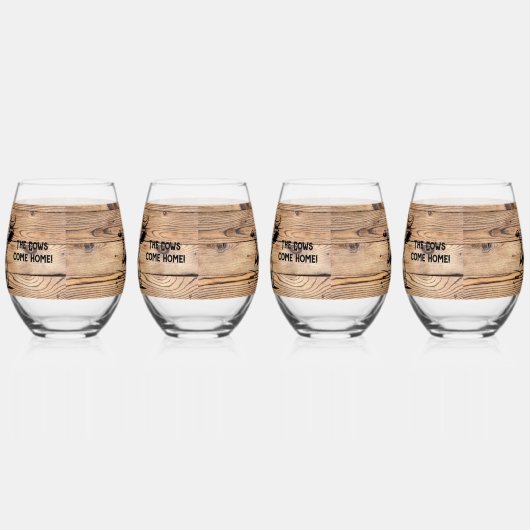 Highland Koe - Drink tot de Koeien thuiskomen Wijnglas Zonder Voet (Links)