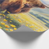 Highland Koe en kalf Buttercup Field Decoupage Cadeaupapier (Hoek)