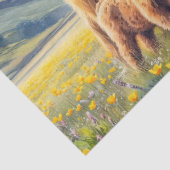 Highland Koe en kalf Buttercup Field Decoupage Tissuepapier (Detail)