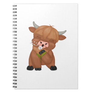 Highland Koe en Paardenbloem Puff Classic T-shirt Notitieboek