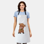 Highland Koe en Paardenbloem Puff Classic T-shirt Schort (Gedragen)