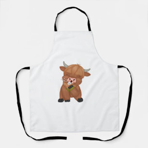 Highland Koe en Paardenbloem Puff Classic T-shirt Schort