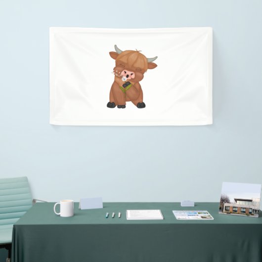 Highland Koe en Paardenbloem Puff Classic T-shirt Spandoek (Beurs)