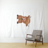 Highland Koe en Paardenbloem Puff Classic T-shirt Wandkleed (In Situ (horizontaal))