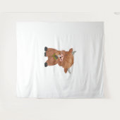 Highland Koe en Paardenbloem Puff Classic T-shirt Wandkleed (Voorkant (horizontaal))