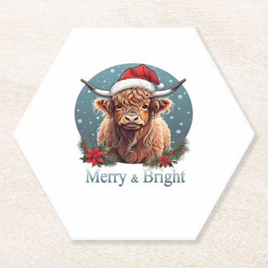 Highland Koe Essential T-shirt Kartonnen Onderzetters (Voorkant)