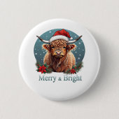 Highland Koe Essential T-shirt Ronde Button 5,7 Cm (Voorkant)