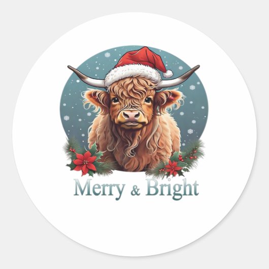 Highland Koe Essential T-shirt Ronde Sticker (Voorkant)