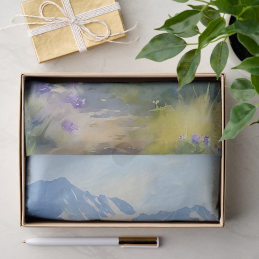 Highland Koe Familie Bloemen Tissue Paper Tissuepapier (Geschenk)