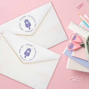 Highland Koe Family Address Self-Inking Stamp Zelfinktende Stempel