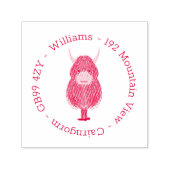 Highland Koe Family Address Self-Inking Stamp Zelfinktende Stempel (Design)