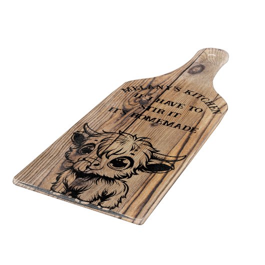 Highland Koe Faux Wood Design Snijplank (Hoek)