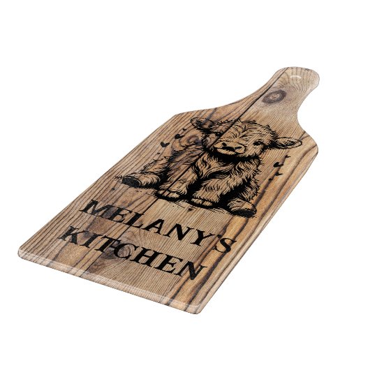 Highland Koe Faux Wood Design Snijplank (Hoek)