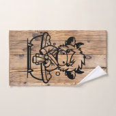 Highland Koe Faux Woodgrain Bad Handdoek (Handdoek)