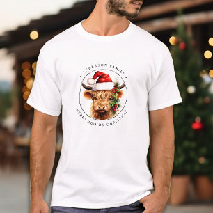 Highland Koe Feestelijk Boerderij Dierenfamilie Ke T-shirt