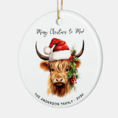 Highland Koe Feestelijk Boerderij Vrolijk kerstfee Keramisch Ornament (Links)
