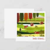 Highland Koe Field Hallo Friend Notitiekaartje (Voorkant / Achterkant)