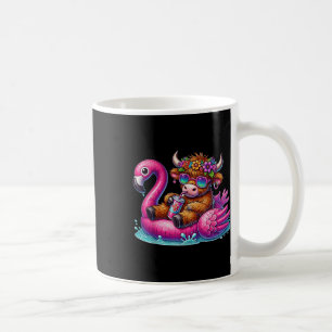 Highland Koe Flamingo Zwembad Float Zomer Hawaii B Koffiemok