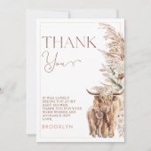 Highland Koe Floral Baby shower Hartelijk dank Kaart (Voorkant)