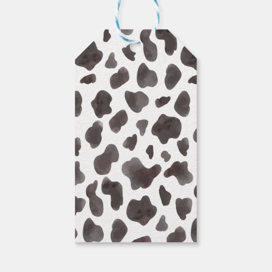 Highland Koe Floral Birthday Dank u Label Cadeaulabel (Achterkant)