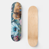 Highland Koe Floral Kleurrijke Kosmos Tapestry II Persoonlijk Skateboard (Voorkant)