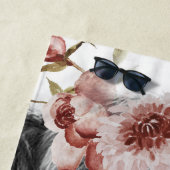 Highland Koe Floral | Westerne Cowgirl Kinder naam Strandlaken (In situ)