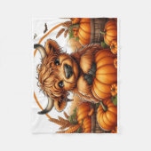 Highland Koe genesteld tussen herfstoogst pompoene Fleece Deken (Voorkant)