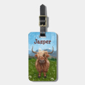 Highland Koe gepersonaliseerd Bagagelabel (Voorkant verticaal)